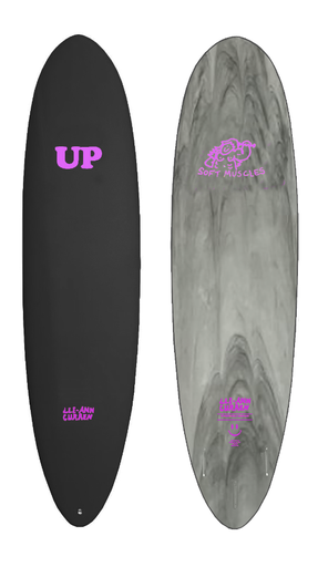 [5033] SURFBOARD UP L.A CURREN 6'6 BLACK/MARBLE PINK
